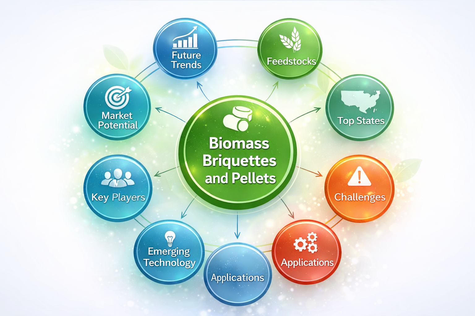 Biomass Briquettes and Pellets Topics Diagram