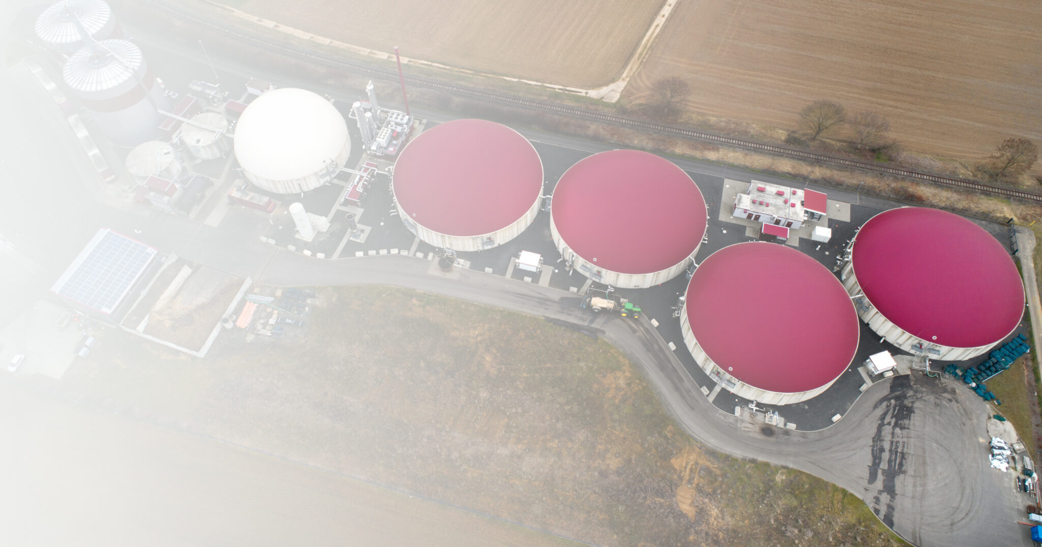 Aerial view of Biogas Plant